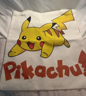 Nintendo Pokemon Pikachu Canvas Tote Bag Lets Go Pikachu Reusable Shopper White Graphic thumbnail 1