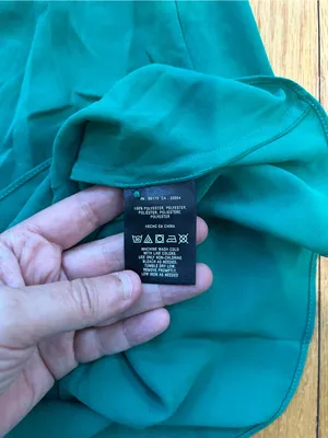 Anthropologie Maeve Valparaiso Green Tie Front Chiffon Dress Size 2P‎ Petite thumbnail 7