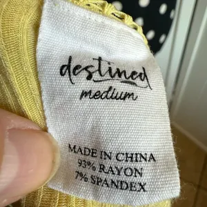 5/$35 Destined Womens Tank Tops 2 Sz S M Peach Light Yellow Ribbed Knit Cropped thumbnail 12