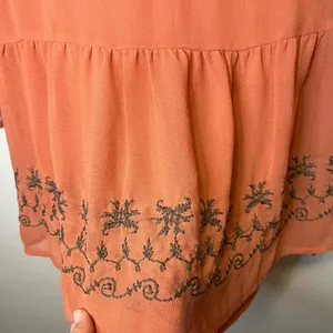 Free People Pennies Sequel Embroidered Peasant Semi-Sheer Blouse Sz M thumbnail 10
