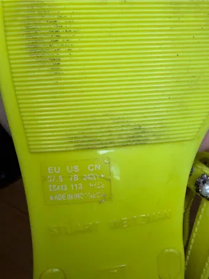 Stuart Weitzman Goldie Jelly Sandals in Neon Yellow - Size 7 thumbnail 7