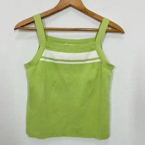 Vintage 90s Pastel Lime Green Sweater Set Striped Trim Clueless Preppy‎ Momcore thumbnail 5