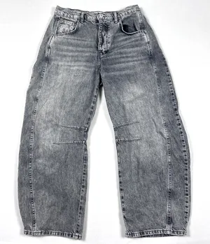 We The Free People Jeans Womens 27 Good Luck Barrel Mid Rise Gray Denim Cotton thumbnail 1