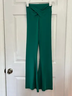 Aerie OFFLINE Real Me Crossover Flare Leggings Green Yoga Pants Athleisure Y2K M thumbnail 2