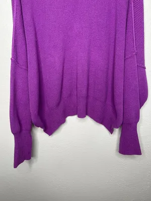 Free People Purple Easy Street Tunic Ribbed Chunky Knit Sweater Small thumbnail 3