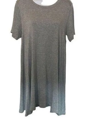 BCBGeneration Women's Gray Short Sleeves Pullover T-Shirt Dress Size L thumbnail 1