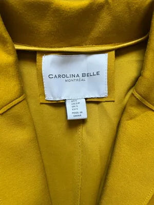 Carolina Belle Mustard Single-Breasted Long Trench Coat thumbnail 2