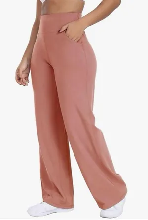 ESOFT Wide Leg Pants High-Waisted Yoga Work Dress Pants Pockets Large NWOT thumbnail 1