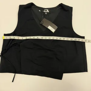 Future Collective Jenee Naylor Black Wrap Vest Top XL NWT Sleeveless V-Neck Tie thumbnail 3