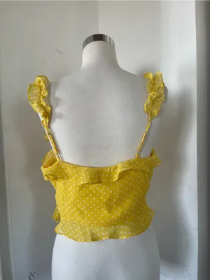 Yellow Polka Dot Ruffle Tie thumbnail 3