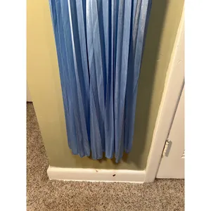 Women's Size Medium Strapless Maxi Dress Plisse Pleated Light Blue Corset Back thumbnail 5