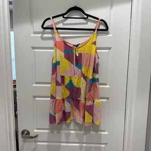 Torrid Challis Tiered Tie-Front Cami in Multi Geo 2X thumbnail 4