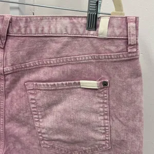 7 For All Mankind Monroe Cuttoff Denim Short Pink‎ Raw Hem Button Fly W32 thumbnail 4