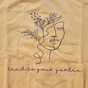 -807 "Tend to your garden" long sleeve Bohemian sweatshirt pullover yellow Large thumbnail 4