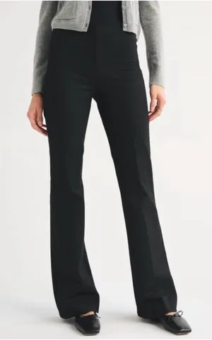 NWOT Abercrombie & Fitch Black Forme Slim Bootcut Pants Trouser High Rise Size S thumbnail 1