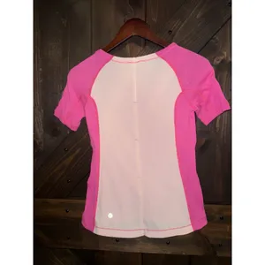 Lululemon 2‎ Silver Lining SS Shirt Pinkelicious Parfait Pink Silverescent thumbnail 2