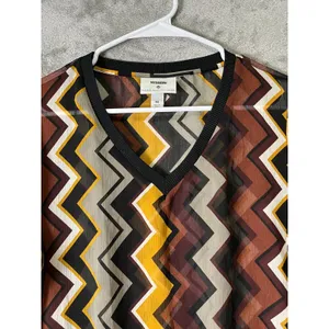 Missoni X Target Chevron V Neck Blouse Medium Retro Mod Geometric Knit Eclectic thumbnail 2