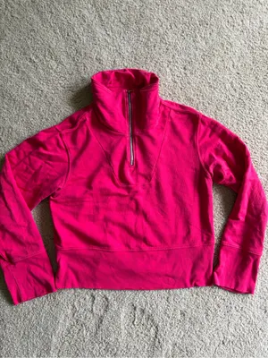 Cotton citizen revolve pink quarter zip long sleeve preppy sweatshirt sz medium thumbnail 6