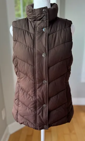 GAP Chocolate Brown Puffer Vest Size Small thumbnail 1