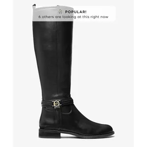 Michael Michael Kors Mindy Flat Leather Boot Black Womens 8 M thumbnail 2