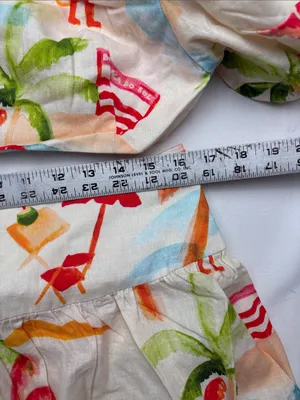 Farm Rio Copacobana size large midi dress split new cream travel resort vaca isl thumbnail 13