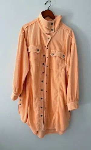 We The Free Peach Snap Button Up Sweater Medium thumbnail 1