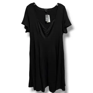 Torrid L 12 Black Sweetheart Rib Knit Fit Flare Dress Pockets NWT thumbnail 7