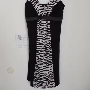 Juniors Womens Deb Zebra Print Evening/Party Sequins Dress Size Small thumbnail 5