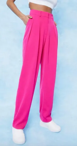 ZARA Barbie Pink Tailored Pants thumbnail 1