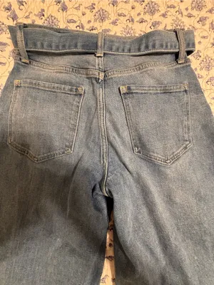 Banana Republic Womens 26 Blue High-Rise Wide Leg Belt Denim Jeans Stretch Boho thumbnail 4