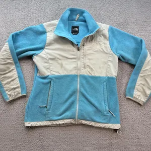 The North Face Denali Fleece Jacket Light Blue Cream Women Large F10 Polartec thumbnail 1