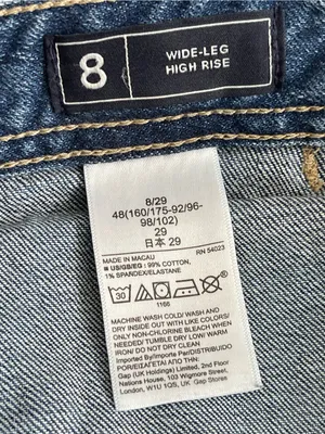 GAP Wide Leg High Rise Women's Cop Jeans Size 8 Medium Blue thumbnail 8