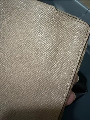Coach Pebbled Leather Wristlet in Taupe with Gold Logo thumbnail 6