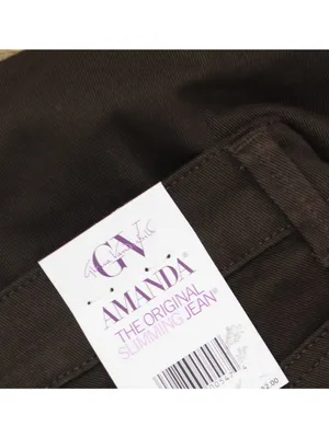 NWT Gloria Vanderbilt Amanda Classic Straight Leg Jeans Coffee Roast Brown 20W thumbnail 8