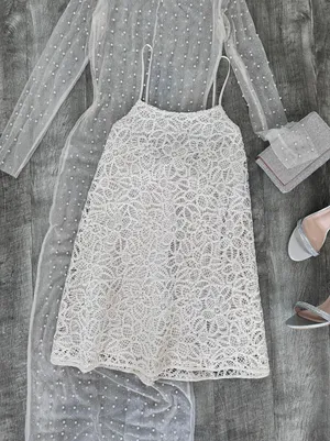 ZARA STRAPPY CROCHET MINI DRESS 7901/153/712 Size S thumbnail 6