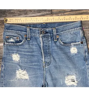 Levis Ankle Skinny‎ Relaxed Distressed Light Wash Jeans Size 26 Button Fly Y2K thumbnail 6