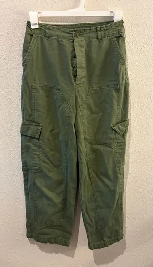 Universal Thread Green Cargo Pants with Button Fly thumbnail 1