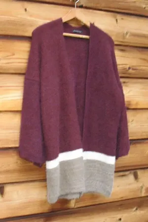 NWT Super Soft Maroon Bell Sleeve Cardigan Sweater S M L XL thumbnail 1