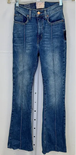 Revice Denim Star Patchwork‎ Flare Jeans Blue High Rise Size 25 Boho Festival thumbnail 1
