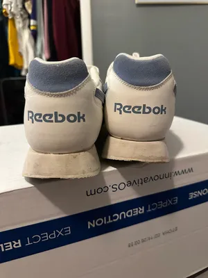 Reebok White Sneakers with Light Blue Trim thumbnail 3
