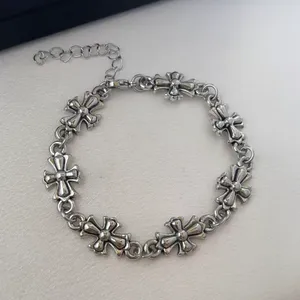 Cross Link Chain Bracelet for Men Women Streetwear Hip Hop Punk Unisex Style thumbnail 2