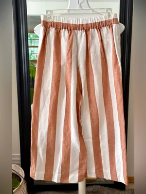 MADEWELL Striped Houston Wide Leg Cropped Pants thumbnail 4