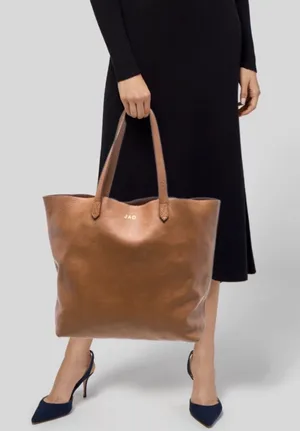 Cuyana large bag tote camel color thumbnail 1