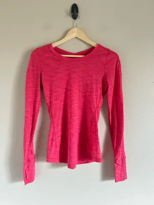Lululemon 5 Mile Long Sleeve shirt Heathered Boom Juice Pink 4 top thumbnail 3