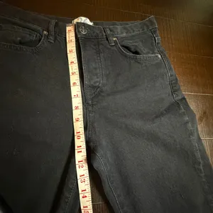 Free People We The Free Black‎ Distressed High Rise Straight Leg Jeans 26 Button thumbnail 5
