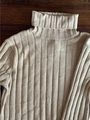 Vintage Tan Textured Turtleneck thumbnail 3