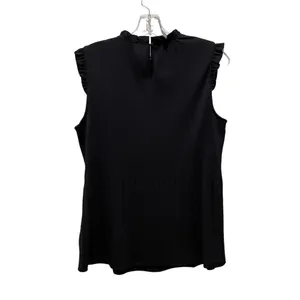 Adrianna Papell Ruffle Sleeveless Pleated Top Black Size Medium thumbnail 4