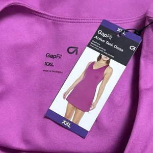 NEW GapFit Active Tank‎ Dress Built in Bra and Shorts Deep Rosebud Comfort XXL thumbnail 9