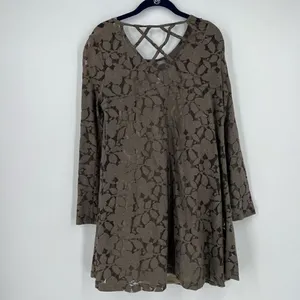 Altar’d State Lace Overlay Olive Green Dress medium‎ thumbnail 8