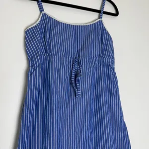 C&Company Blue White Striped Egyptian Cotton Empire Waist Sundress Large Comfort thumbnail 2